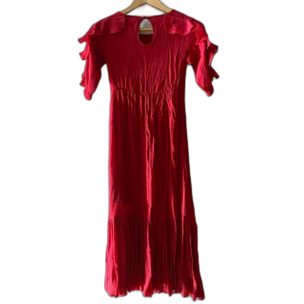 Joyfolie Red Ruffle Sleeve Kids Dress